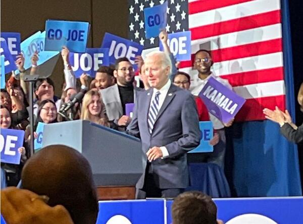 Picture of Joe Biden about to take the podium at a DNC Event